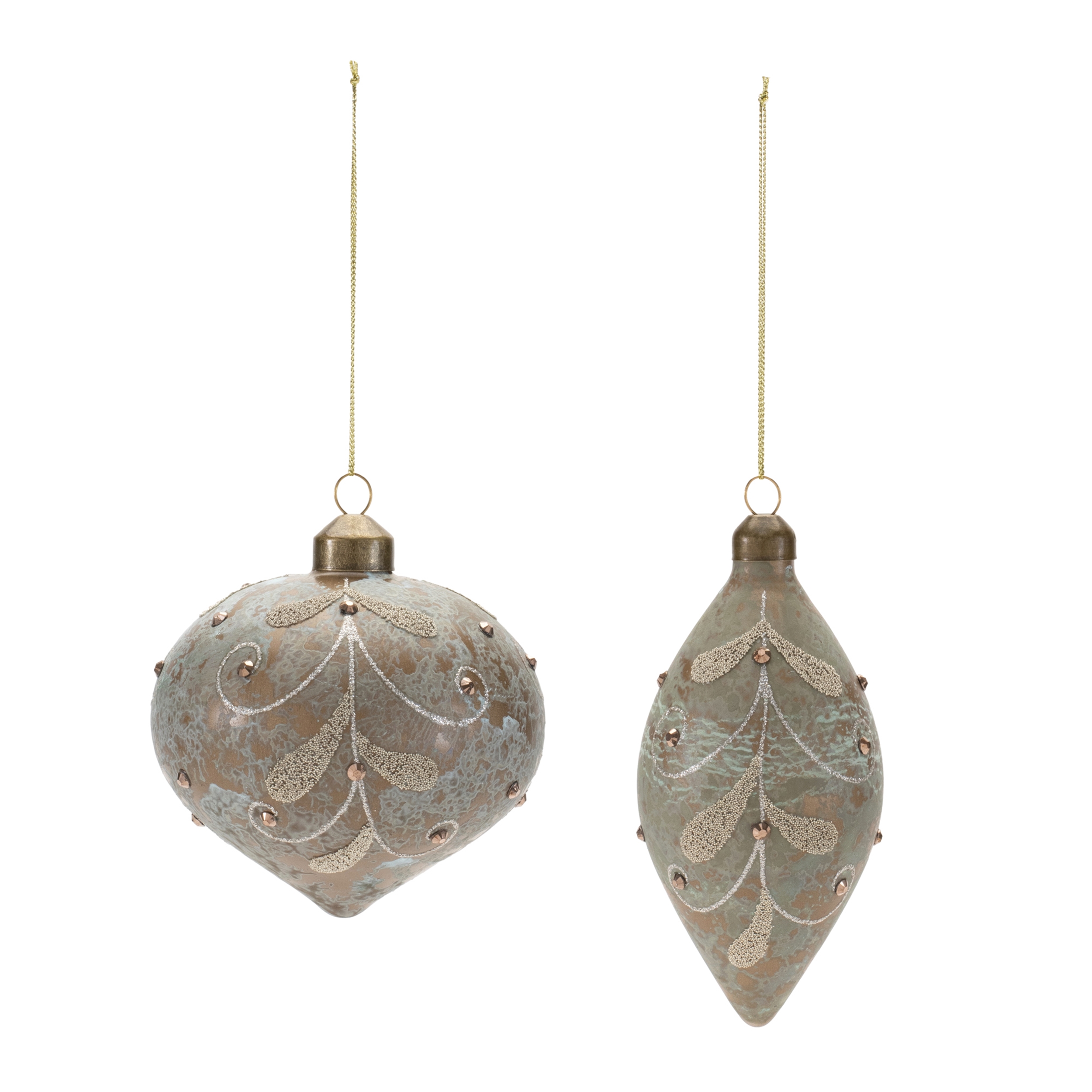 Ornament (Set of 12) 4"H, 5"H Glass - Image 2