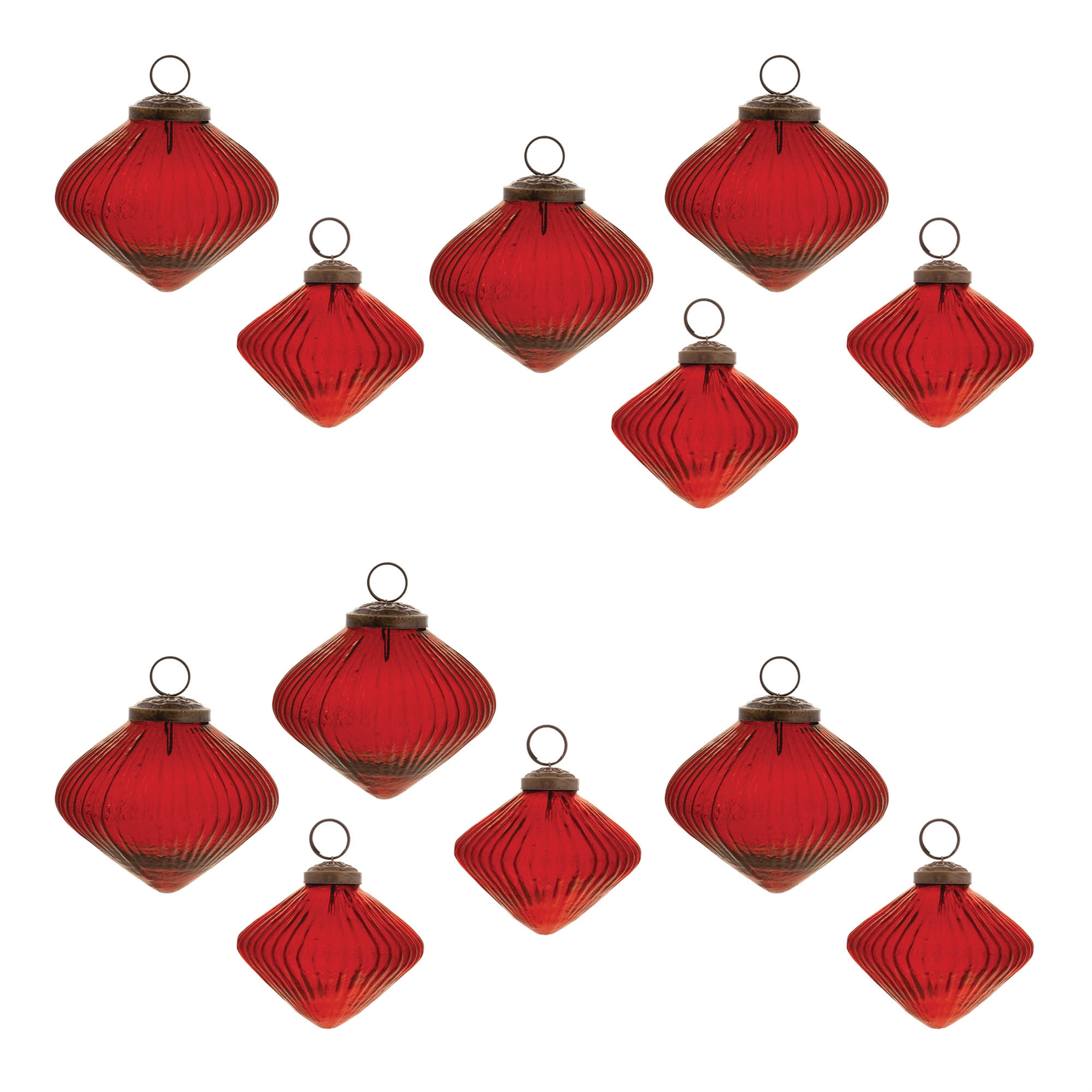 Ornament (Set of 12) 2.5"H, 3"H Glass - Image 4