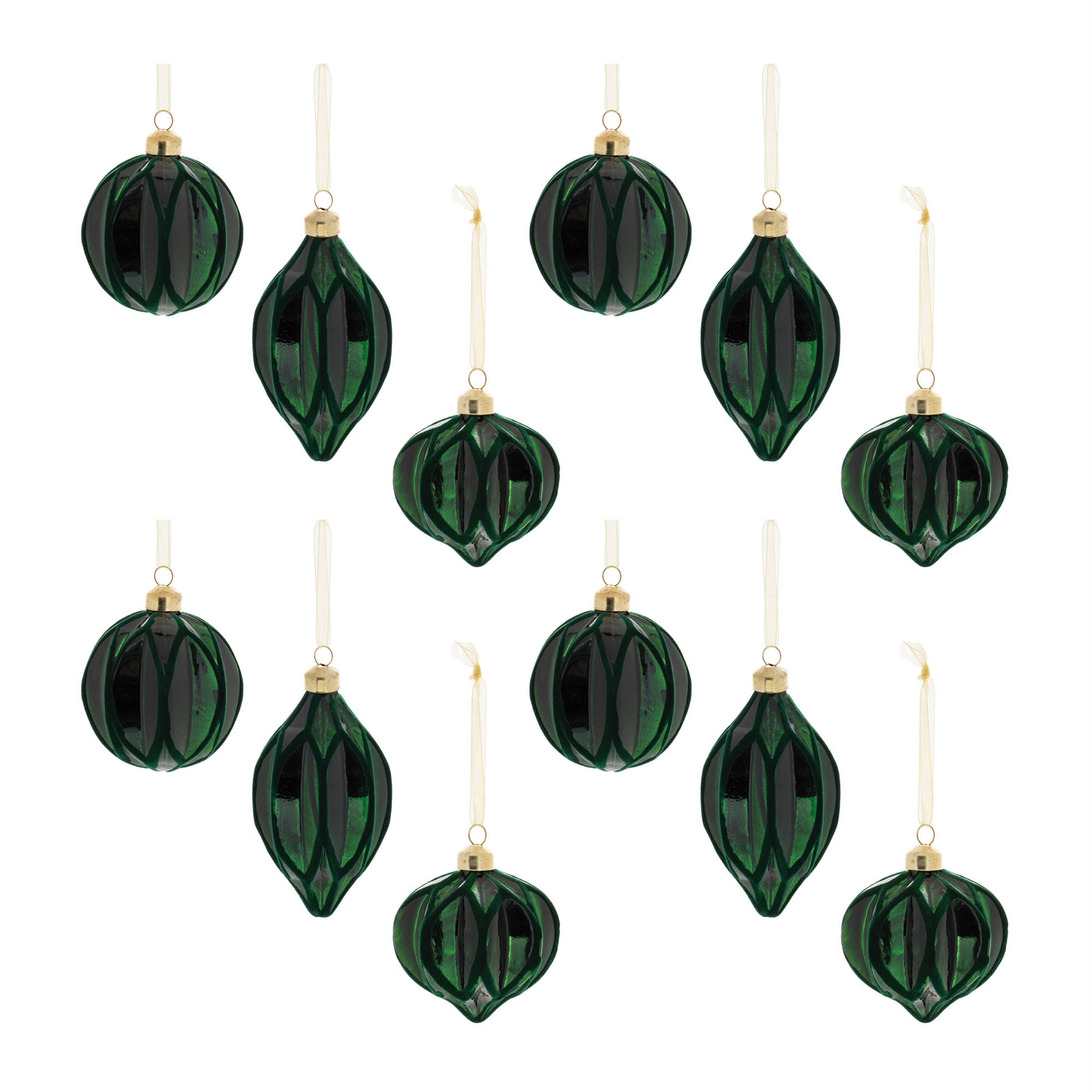 Ornament (Set of 12) 3"D, 3.5"H, 5"H Glass - Image 7