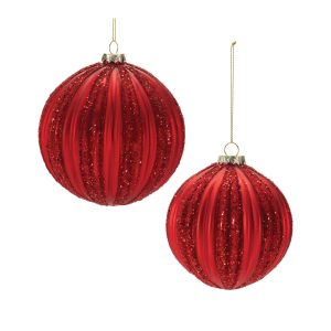 Ball Ornament (Set of 4) 4"D, 5"D Glass