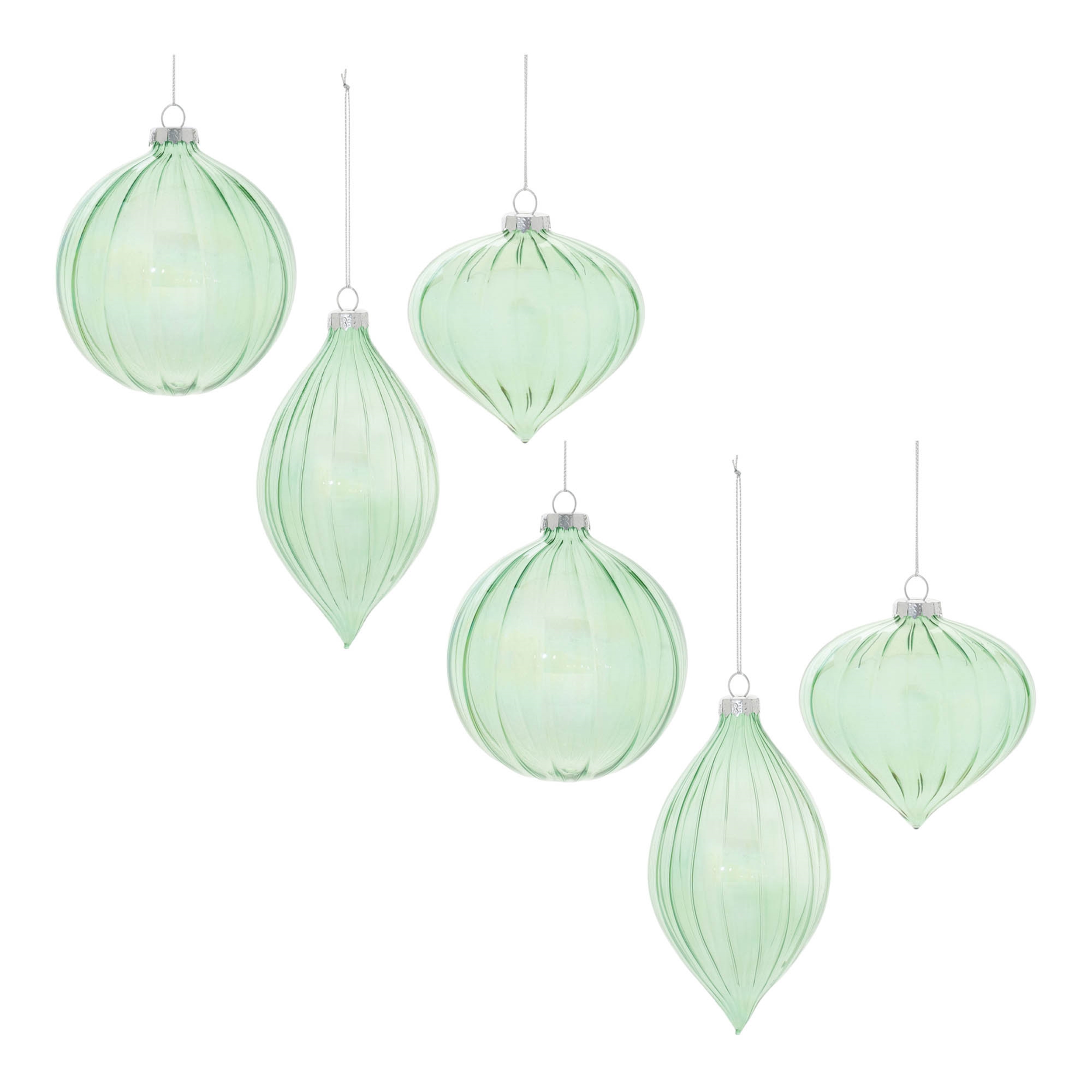 Ornament (Set of 6) 3.5"H, 4"D, 5.5"H Glass - Image 6