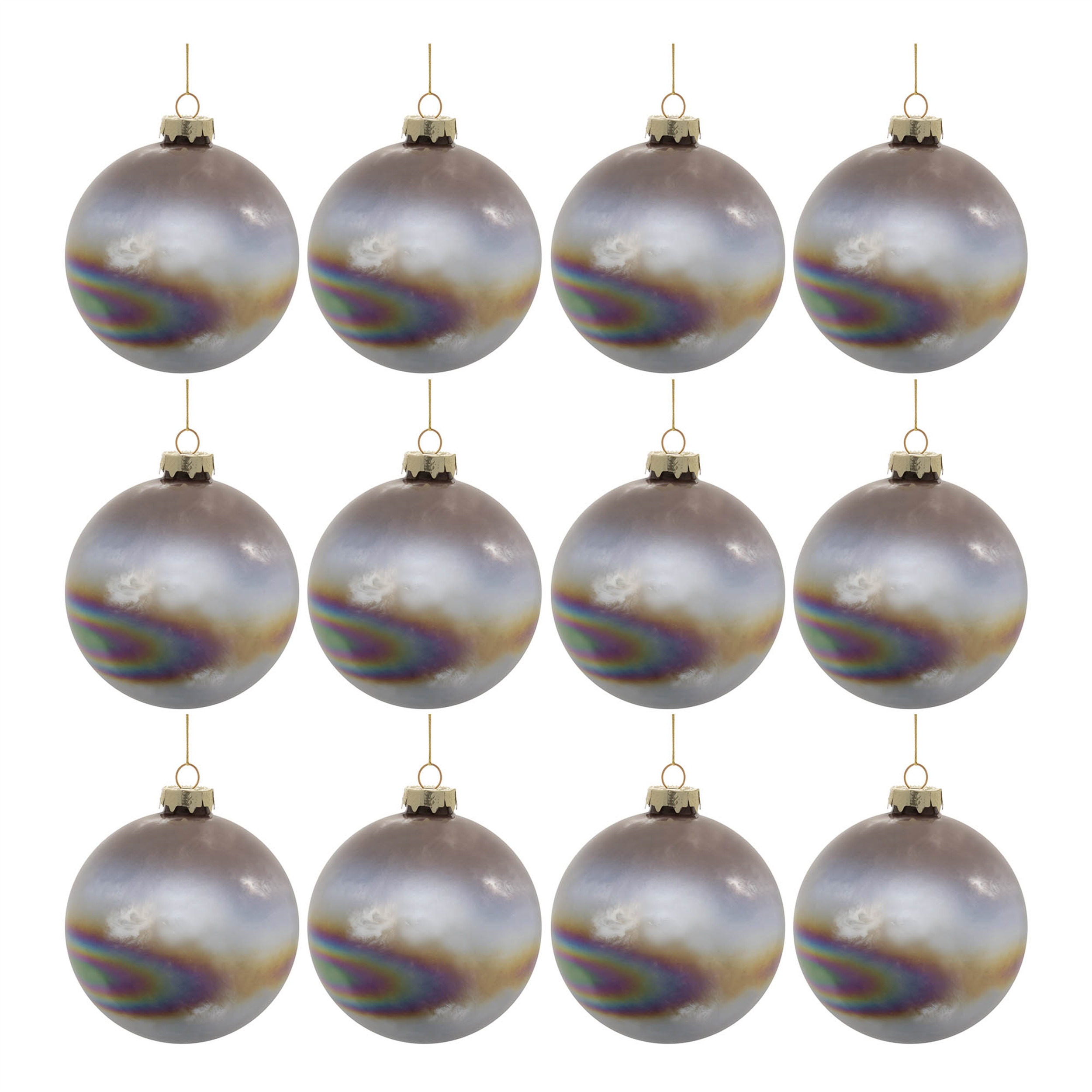 Ball Ornament (Set of 12) 4"D Glass - Image 3