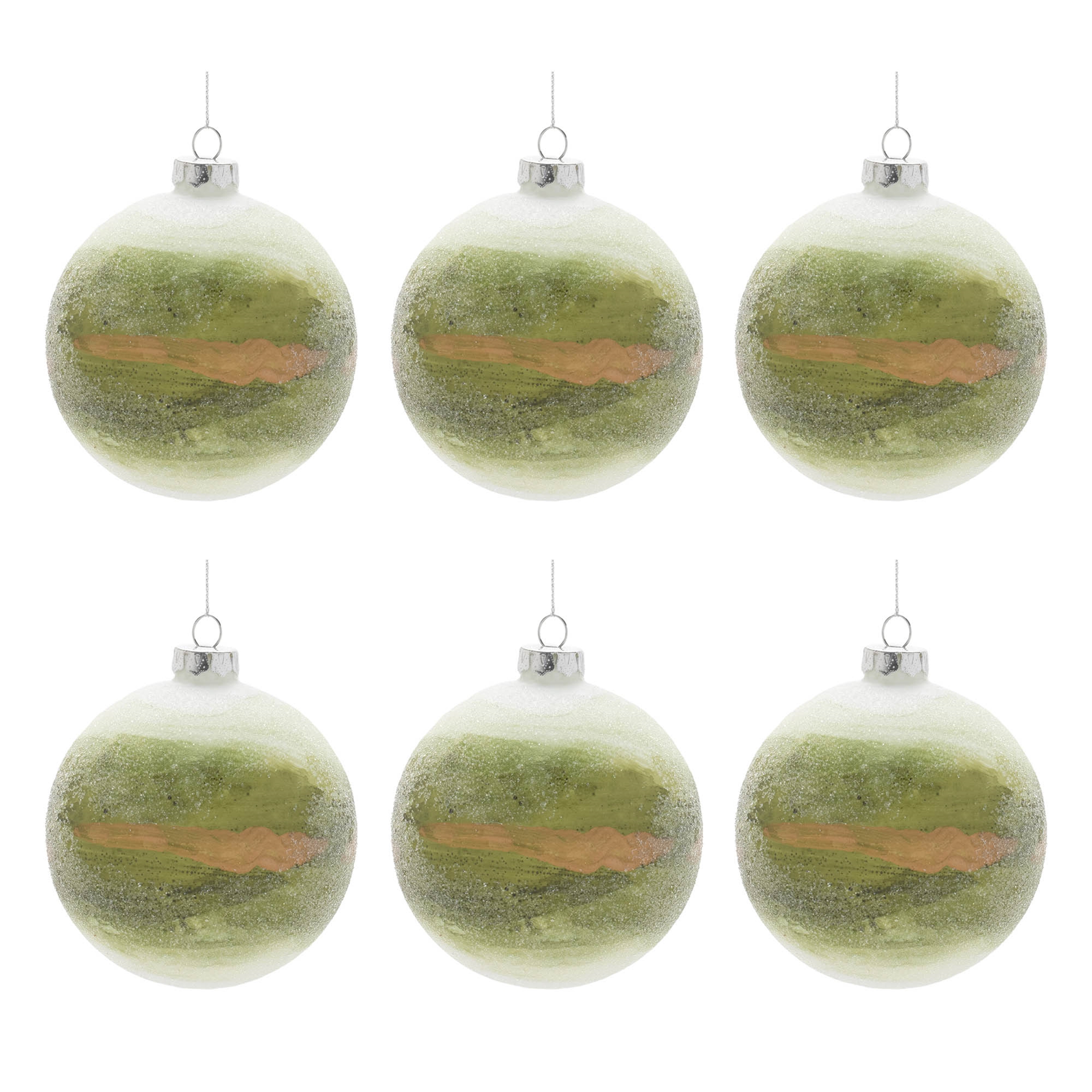 Ball Ornament (Set of 6) 4"D Glass - Image 5