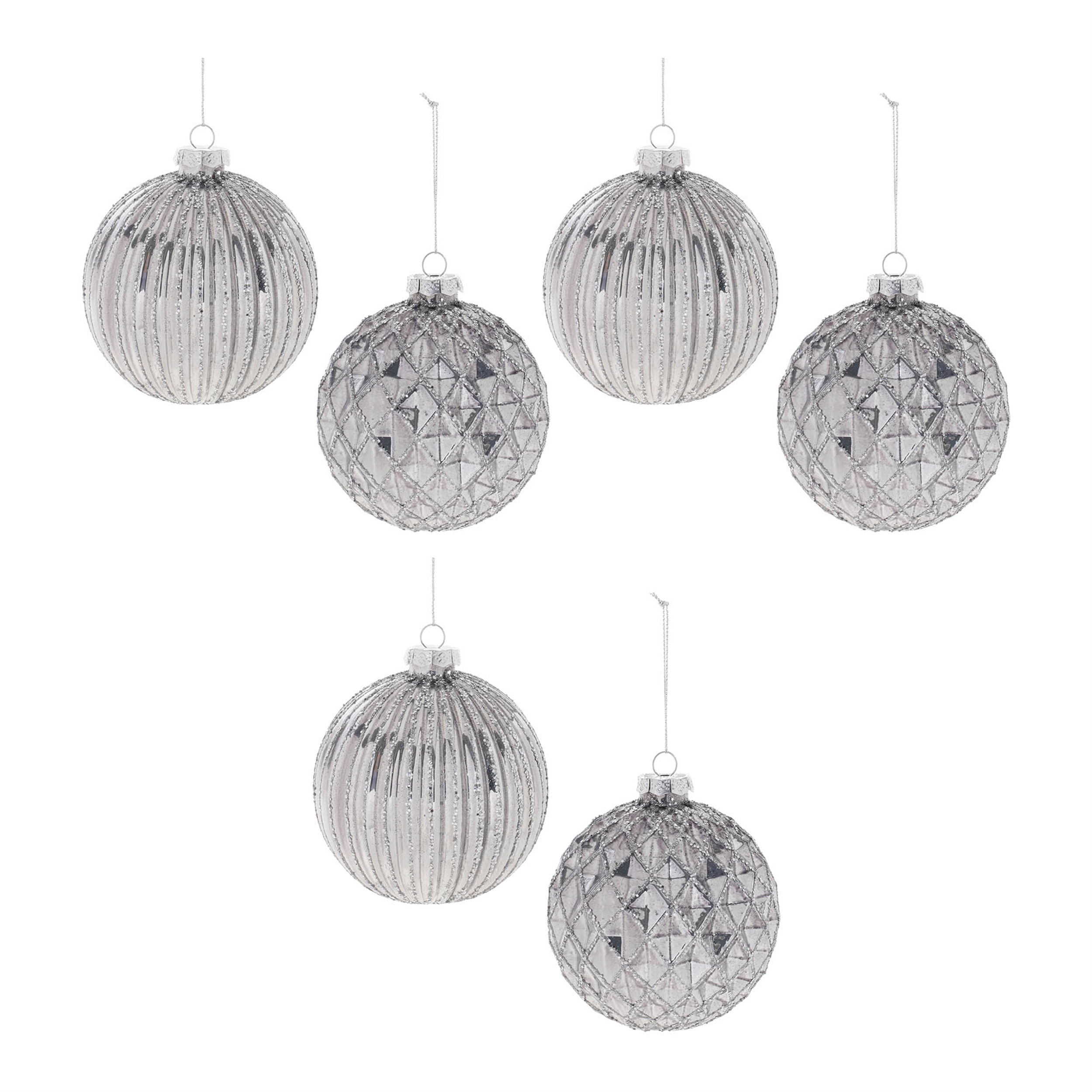 Ball Ornament (Set of 6) 4"D Glass - Image 5