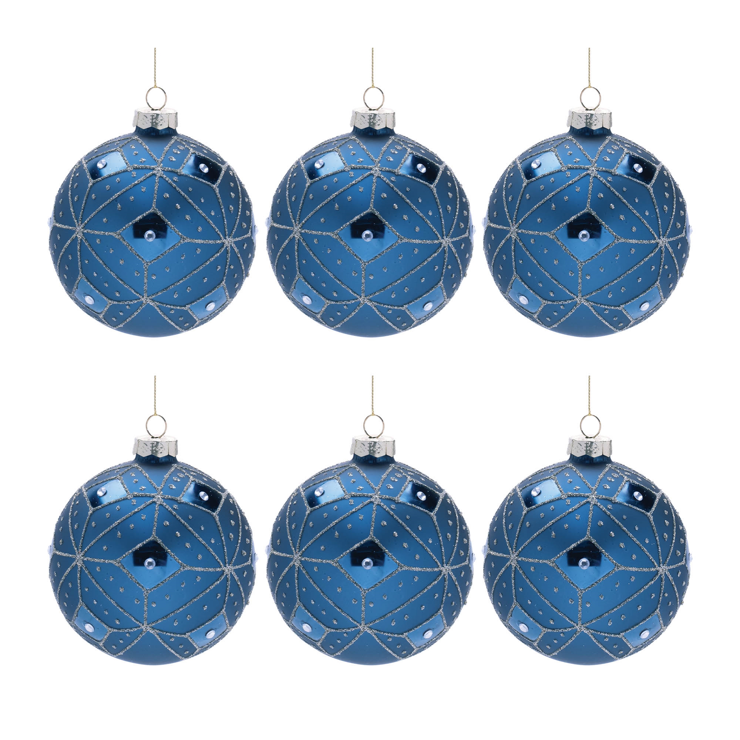 Ball Ornament (Set of 6) 4"D Glass - Image 3