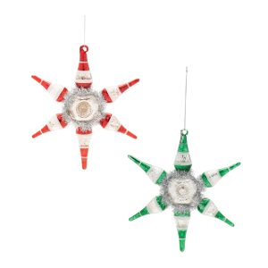 Reflector Snowflake Ornament (Set of 4) 8"H Glass