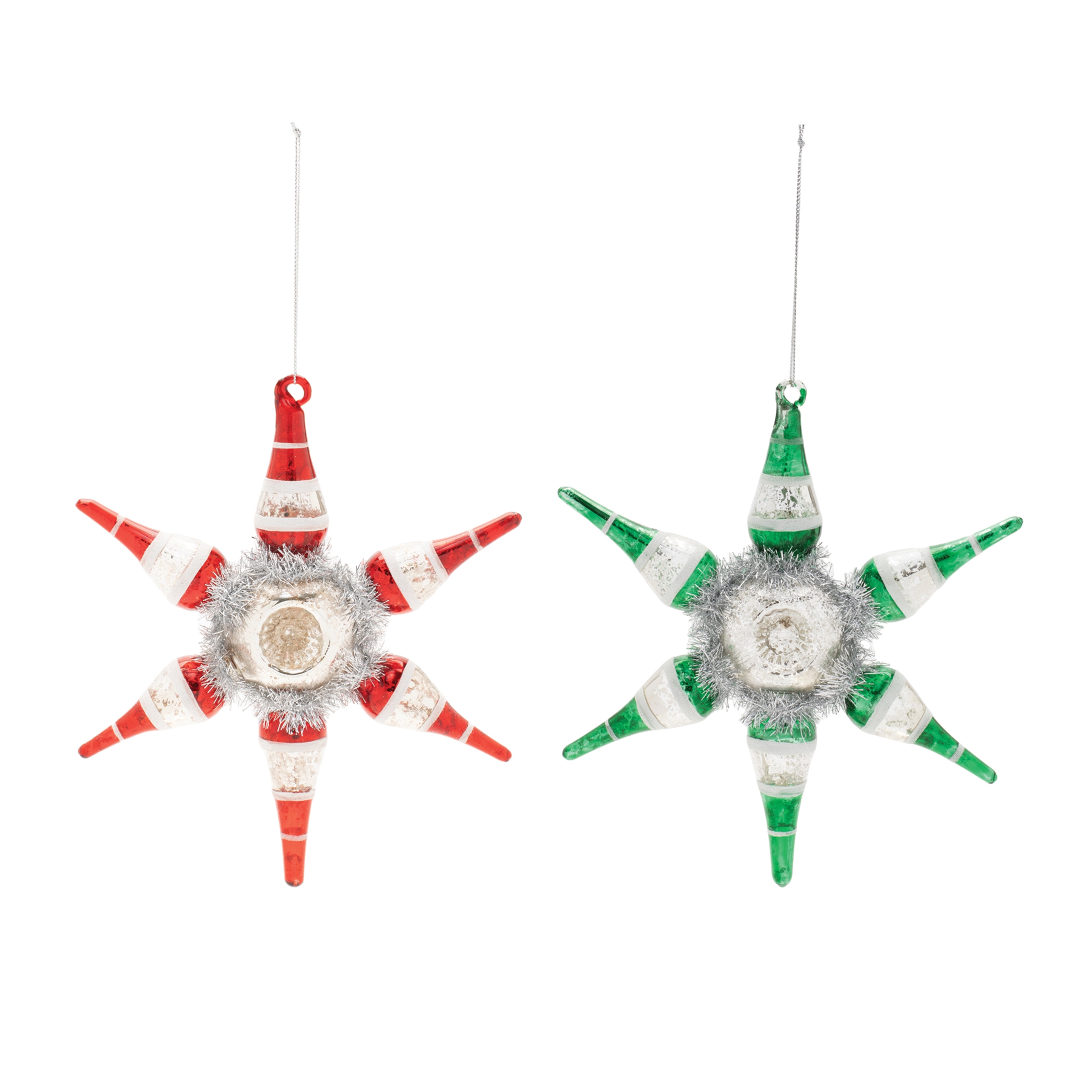 Reflector Snowflake Ornament (Set of 4) 8"H Glass - Image 2