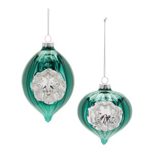 Reflector Ornament (Set of 12) 3.25"H, 4.25"H Glass