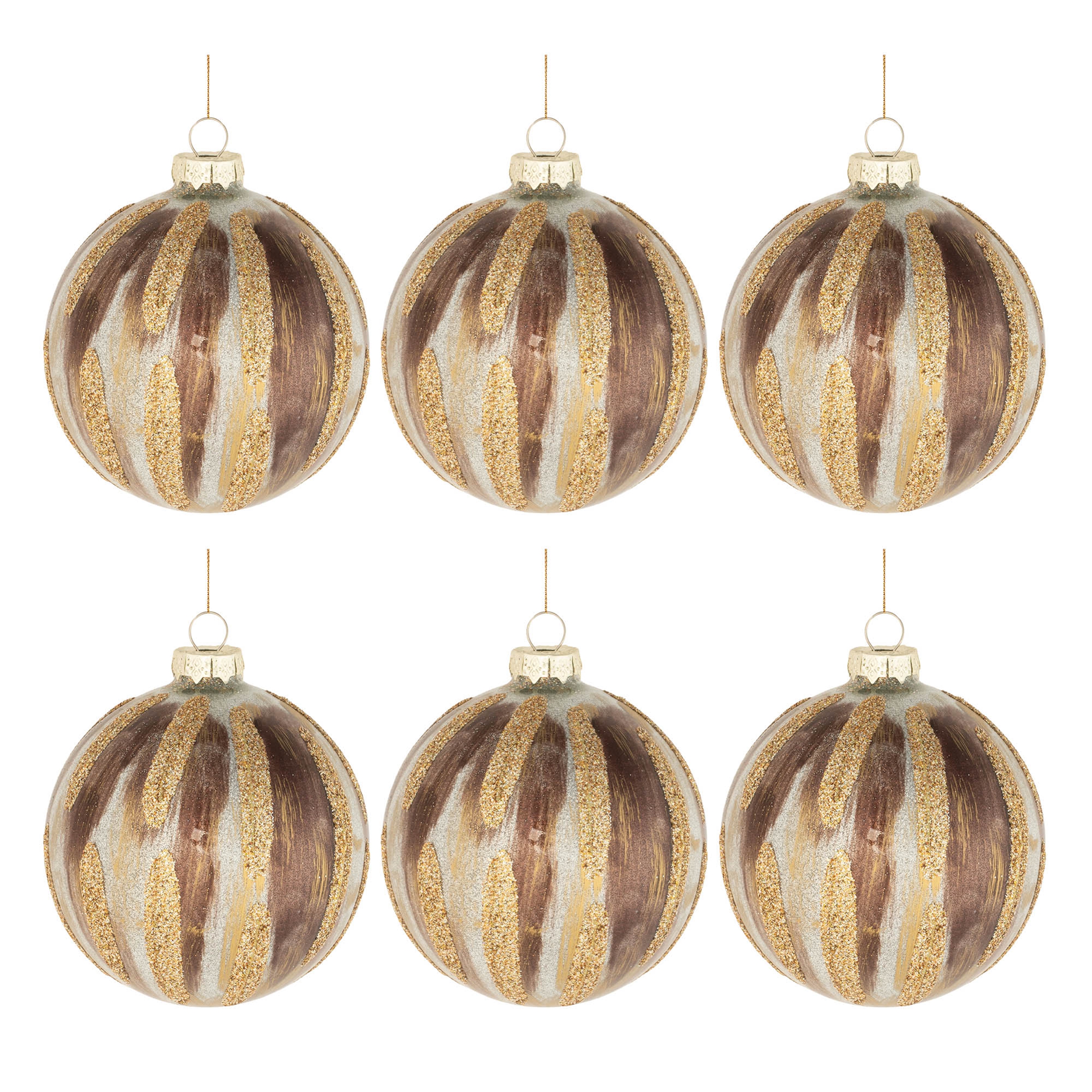 Ball Ornament (Set of 6) 4"D Glass - Image 3