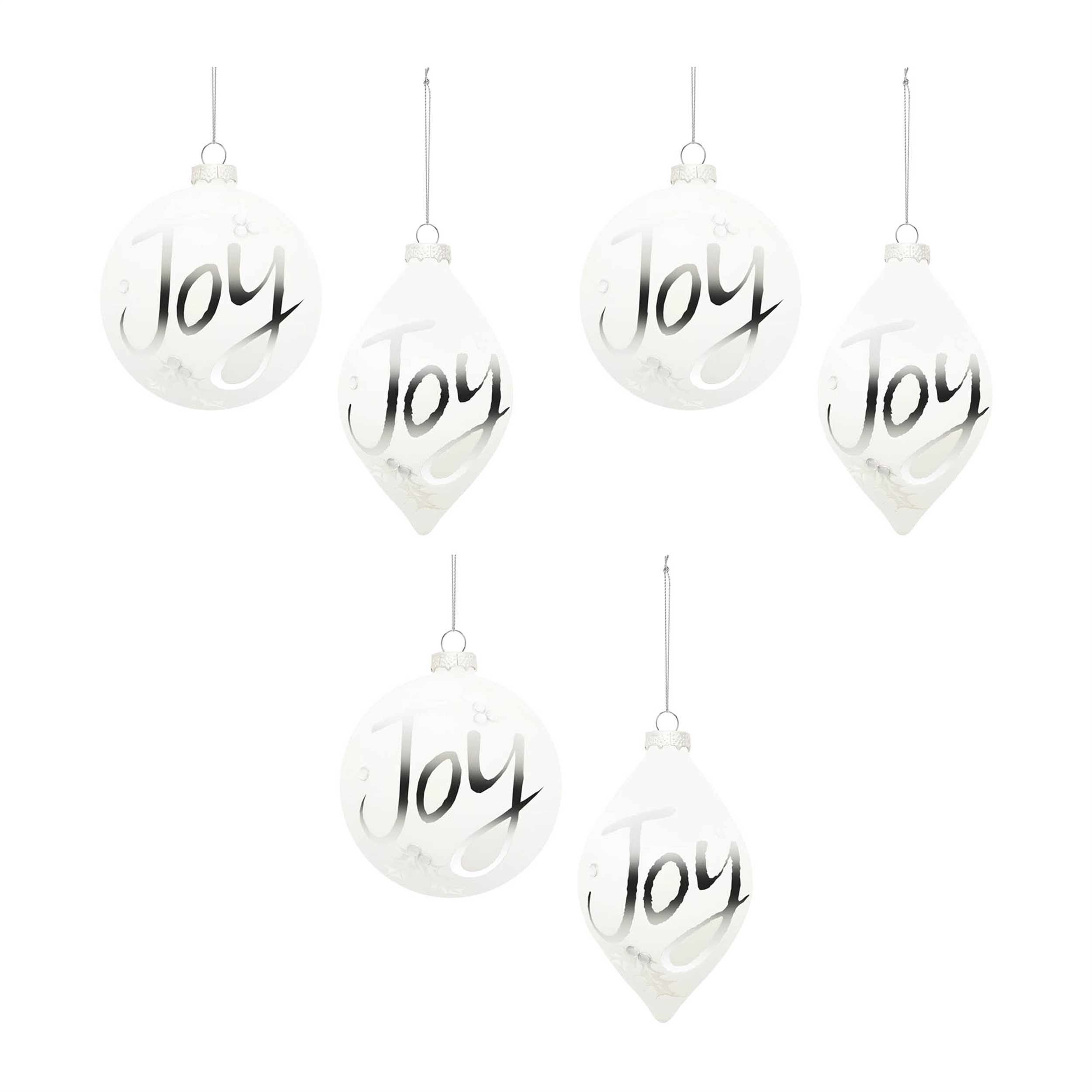 Ornament (Set of 6) 4"D, 5"H Glass - Image 5