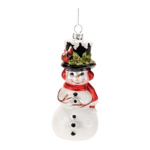 Snowman Ornament (Set of 6) 6.5"H Glass