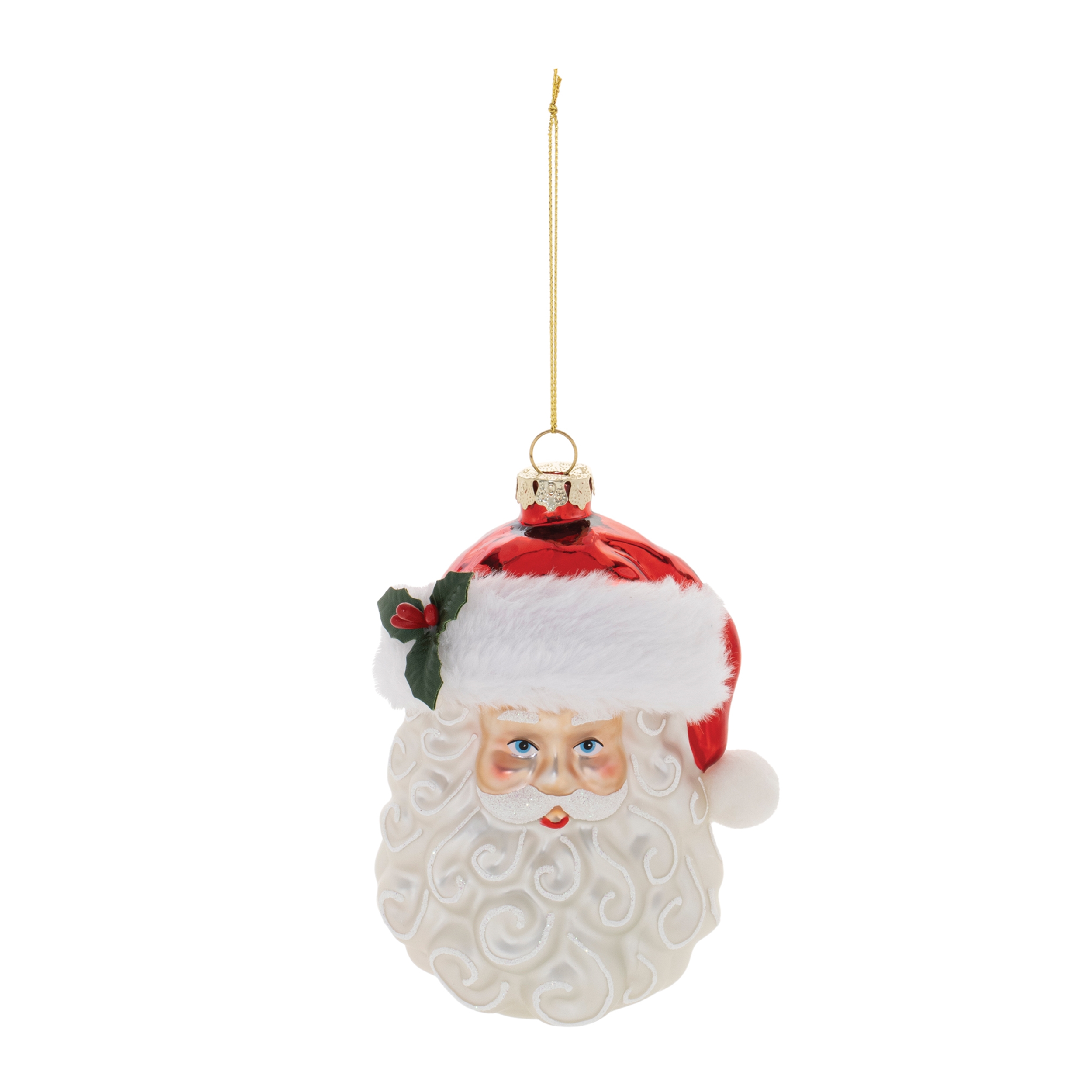 Santa Face Ornament (Set of 12) 5.25"H Glass - Image 3