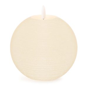 FIA Wick Candle Round CREAM (Set of 2) 5"D Wax/Plastic 2 AA Batteries Not Included