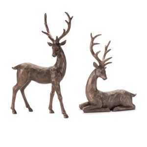 Deer (Set of 2) 13.5"H, 18"H Resin