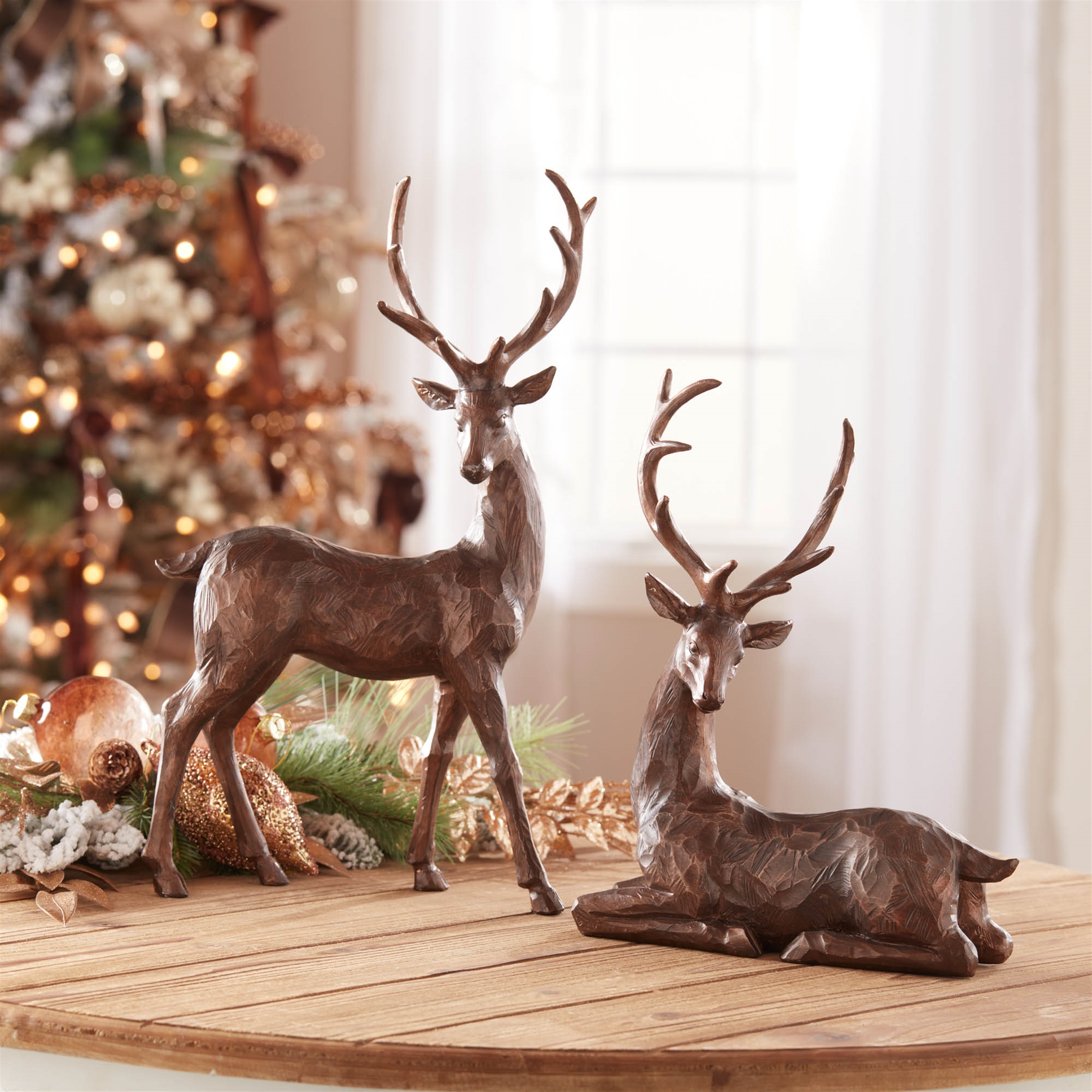 Deer (Set of 2) 13.5"H, 18"H Resin - Image 2