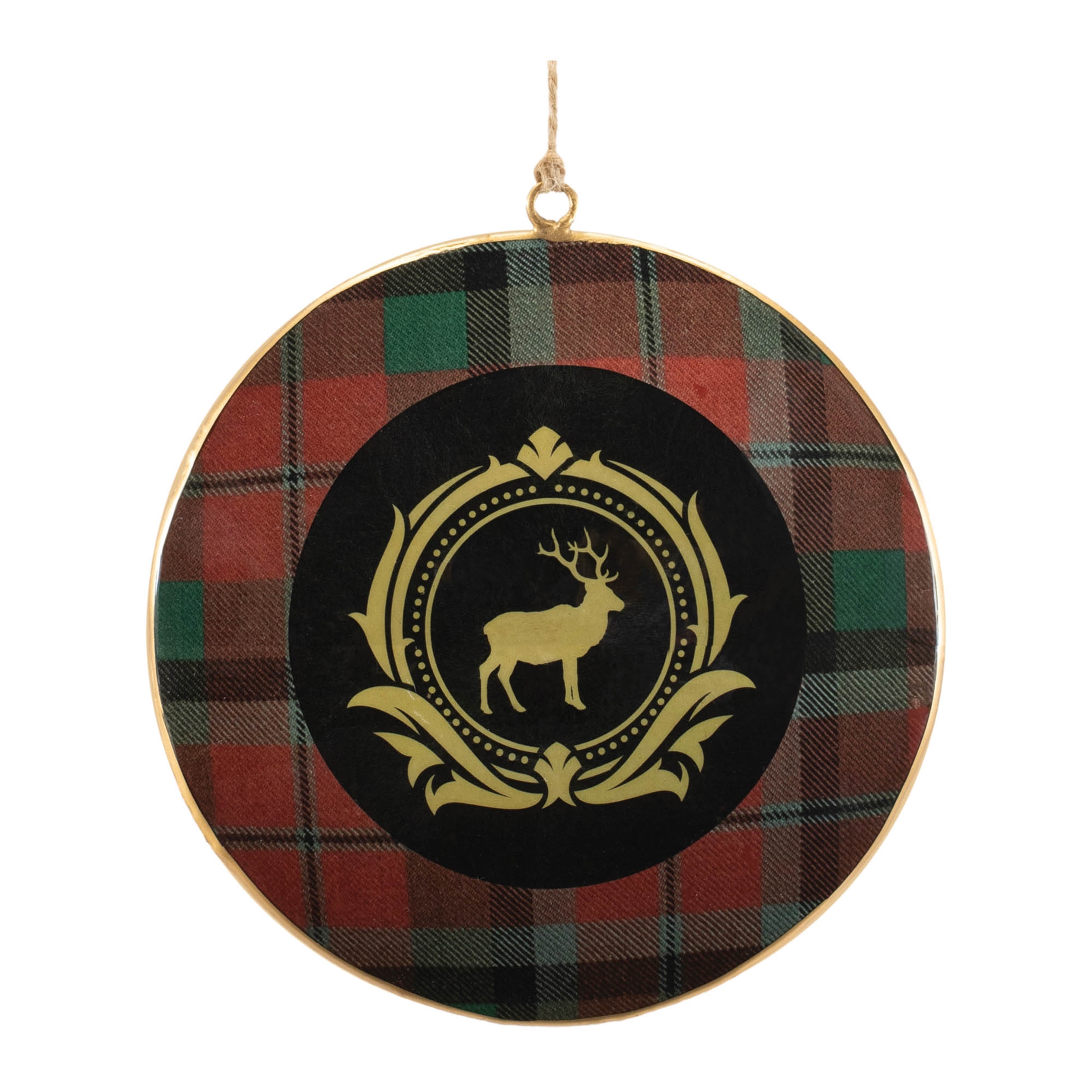 Plaid Disc Ornament (Set of 6) 6"H Iron - Image 3