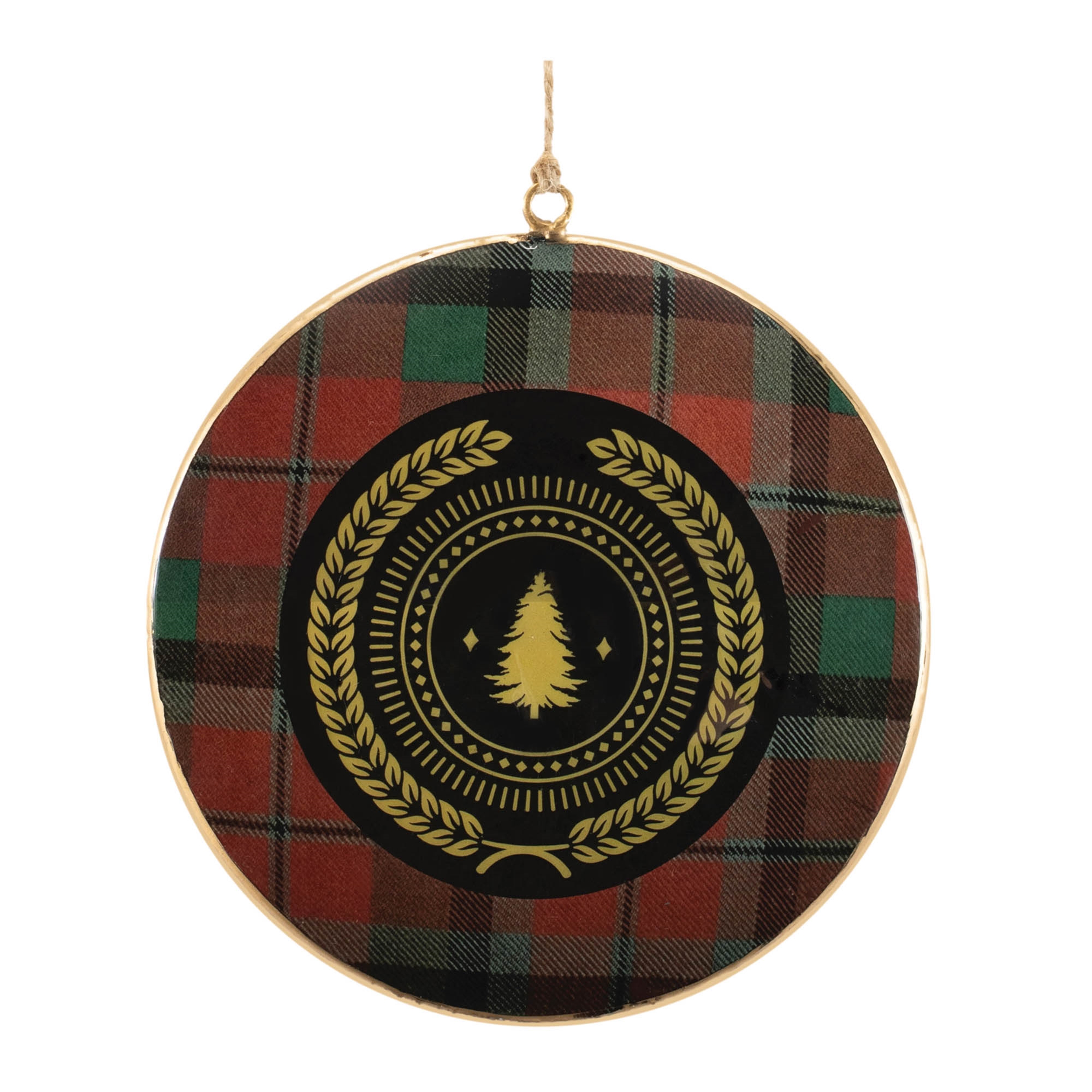 Plaid Disc Ornament (Set of 6) 6"H Iron - Image 4