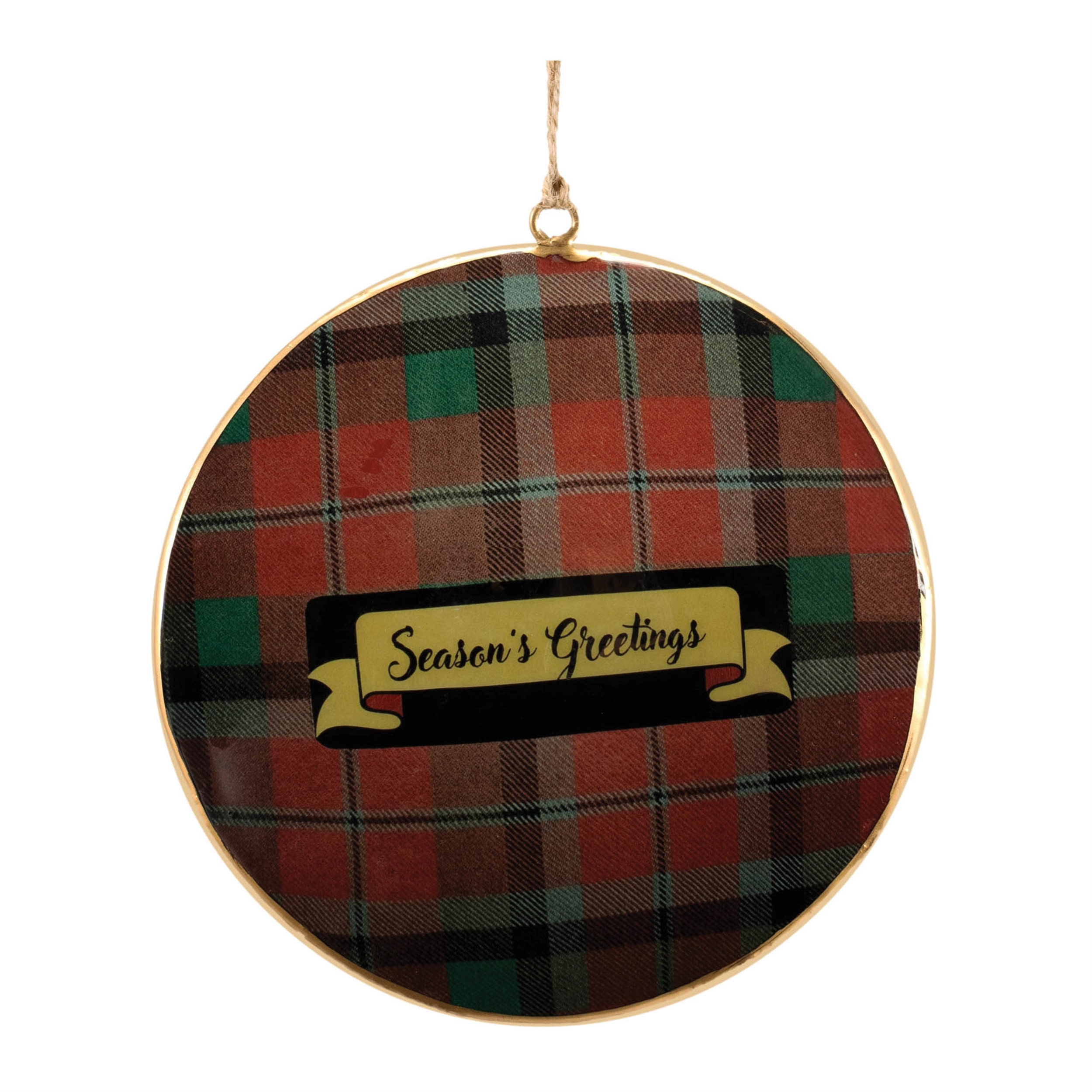 Plaid Disc Ornament (Set of 6) 6"H Iron - Image 5
