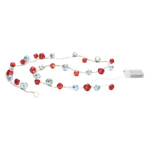 LED Sleigh Bell Garland (Set of 2) 36"L Iron 3 AA Batteries Not Included