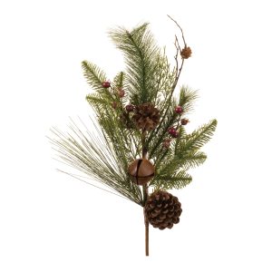 Pine w/Bell Spray (Set of 2) 28.5"H Plastic/Styrofoam/Metal