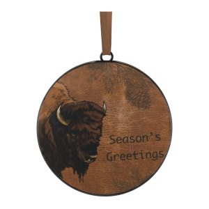 Bison Disc Ornament (Set of 12) 6"H Iron