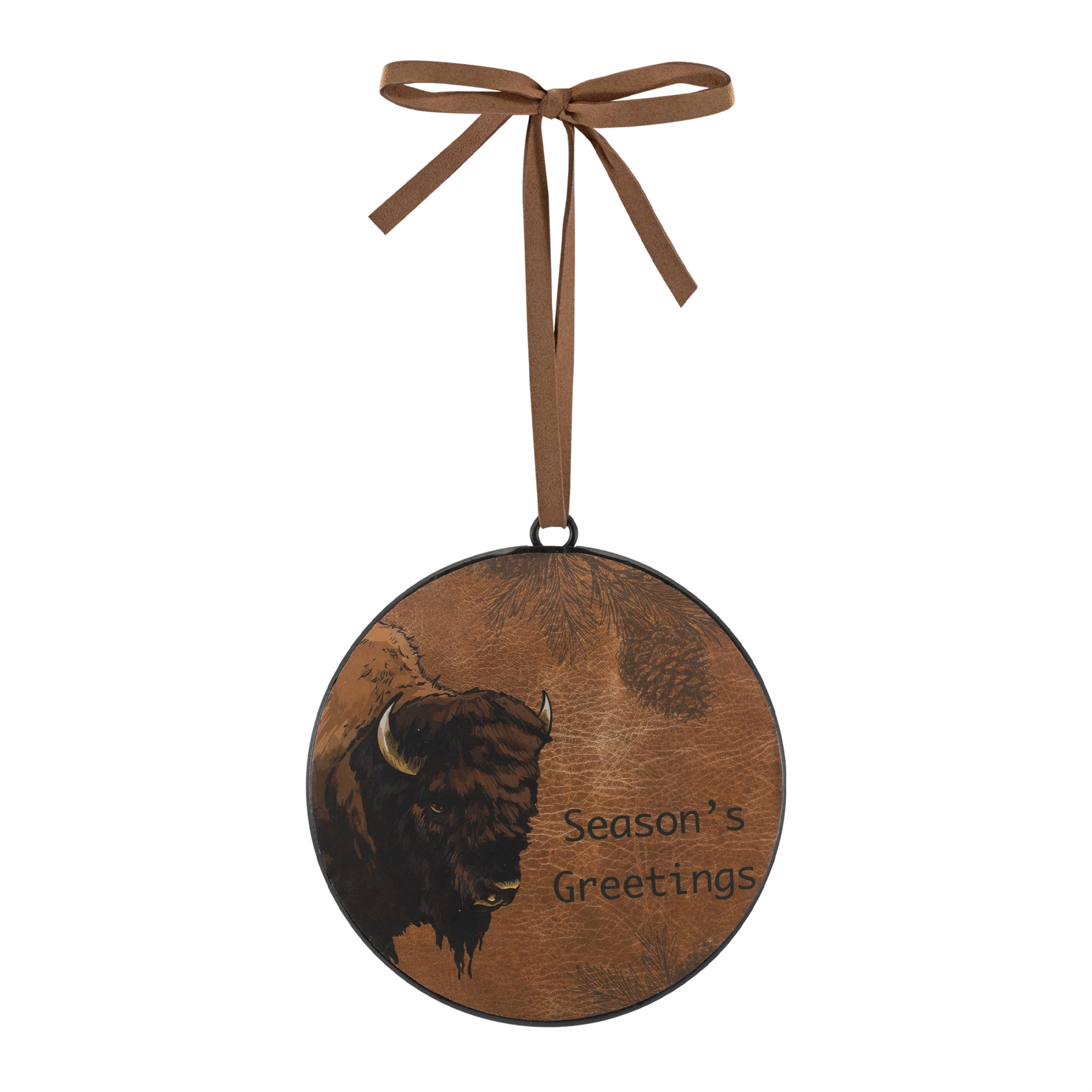 Bison Disc Ornament (Set of 12) 6"H Iron - Image 2