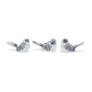 Bird (Set of 12) 3.5"H Foam/Polyester/Feather
