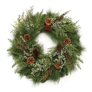 Mixed Pine Wreath 24"D PVC