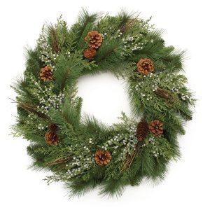 Mixed Pine Wreath 30"D PVC