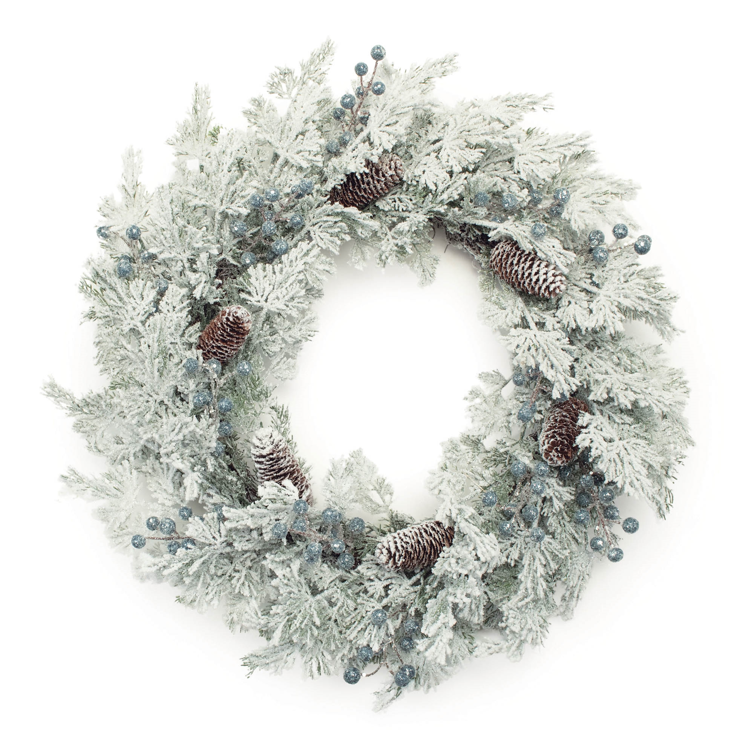 Flocked Pine Wreath 24"D Plastic