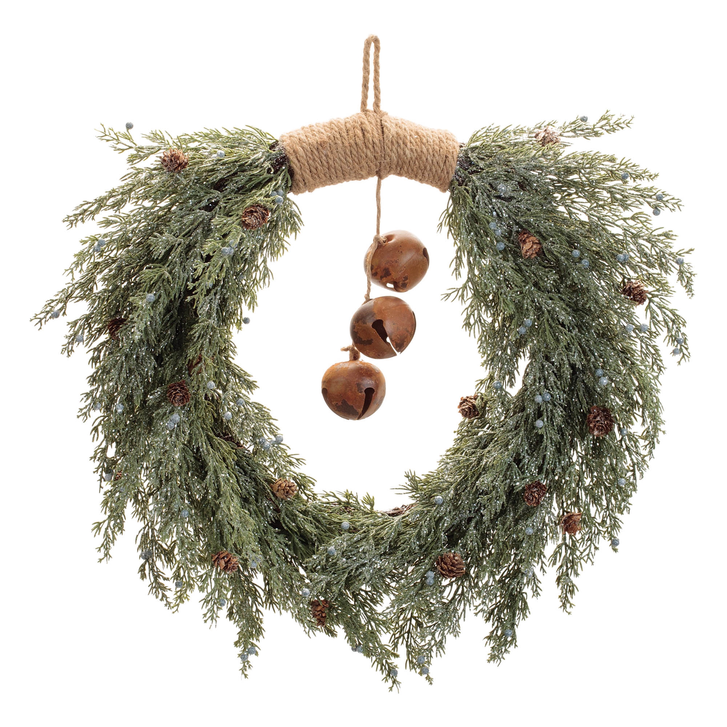 Pine w/Bell Wreath 22"D Plastic