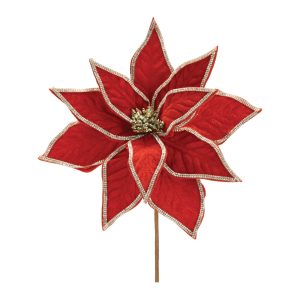 Poinsettia Stem (Set of 2) 15"H Polyester