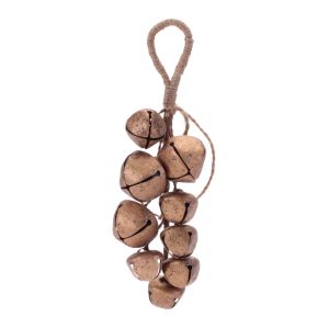 Sleigh Bell Cluster (Set of 6) 8"H Metal/Jute