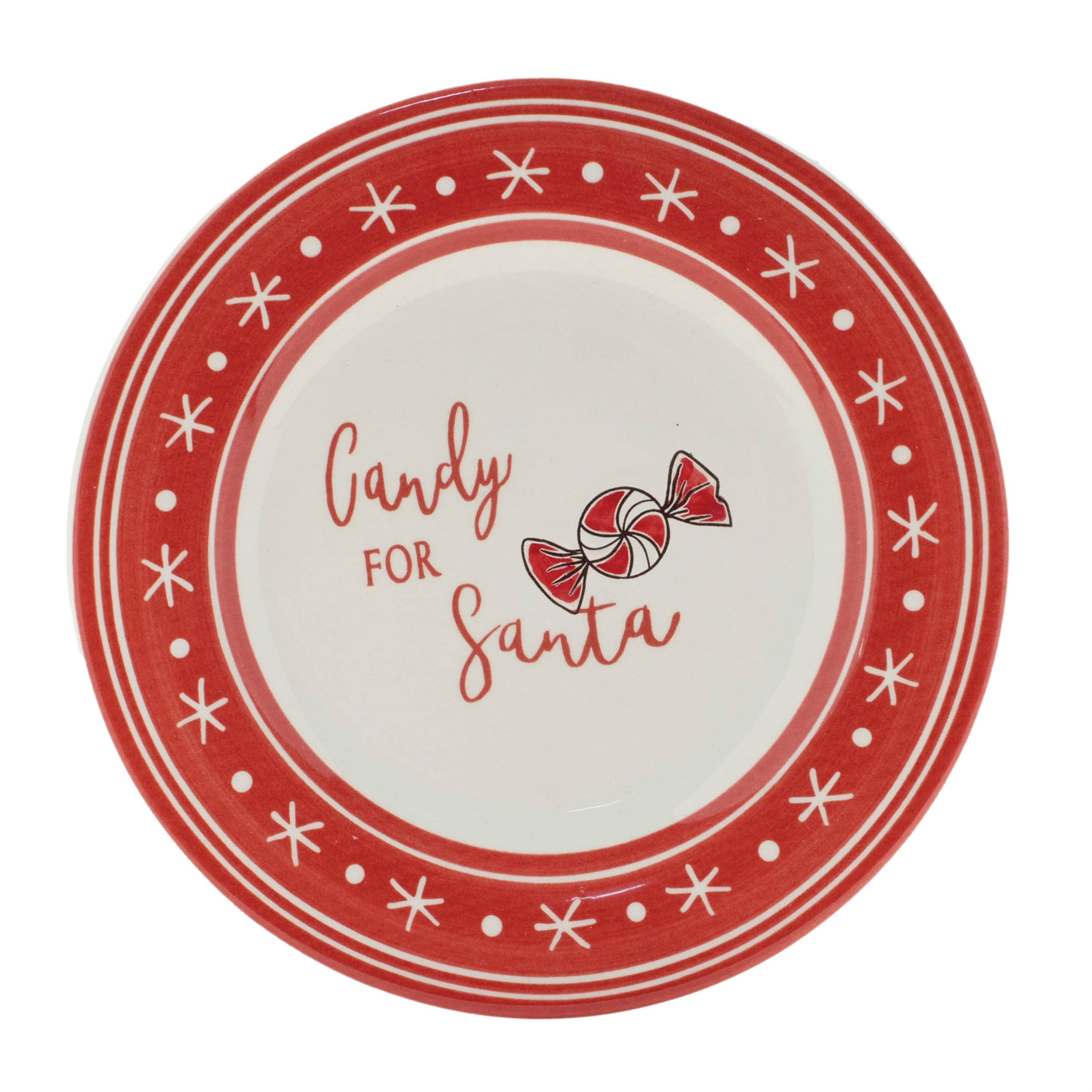 Santa Candy Plate (Set of 4) 8"D Ceramic - Image 2