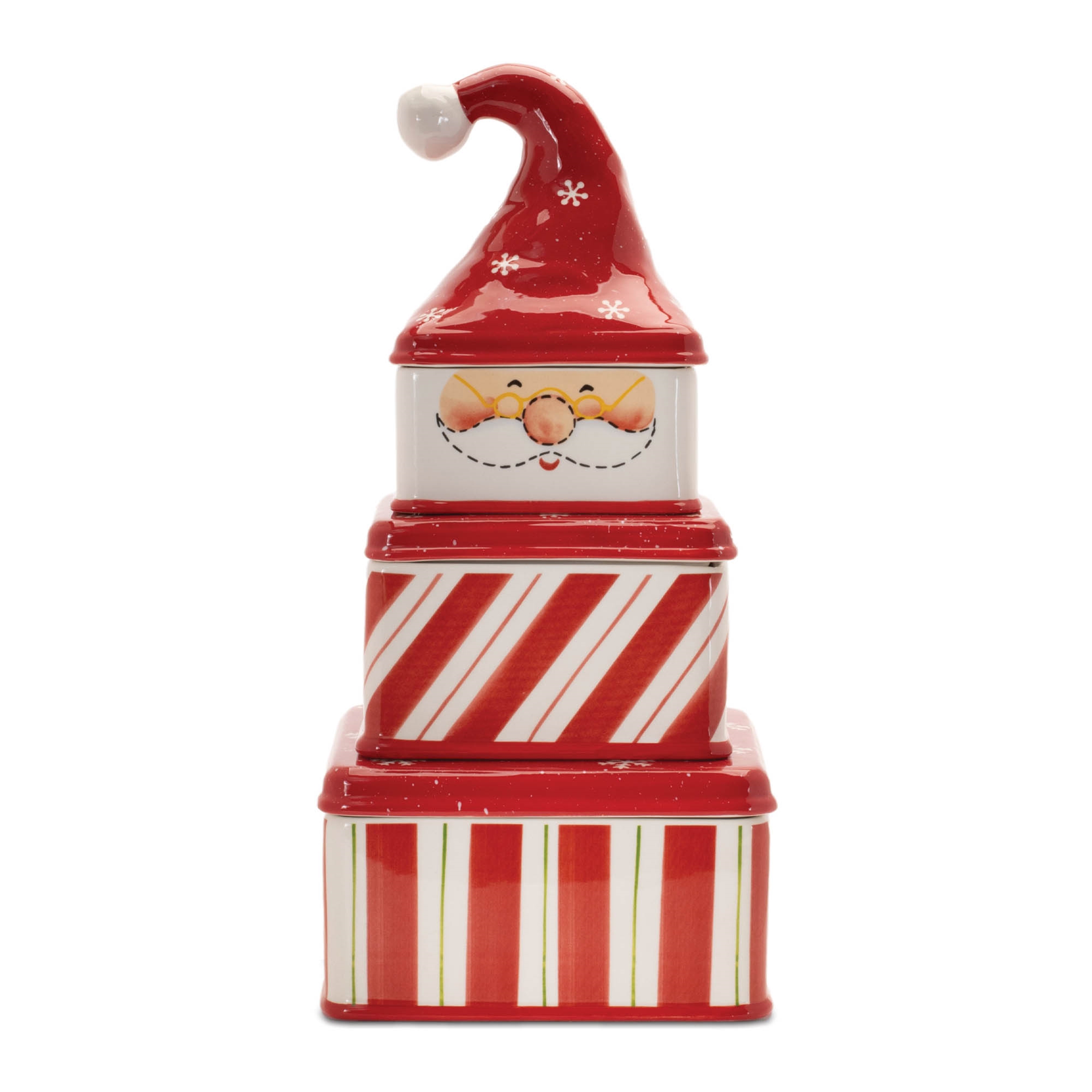 Santa Canister (Set of 3) 14.75"H Ceramic