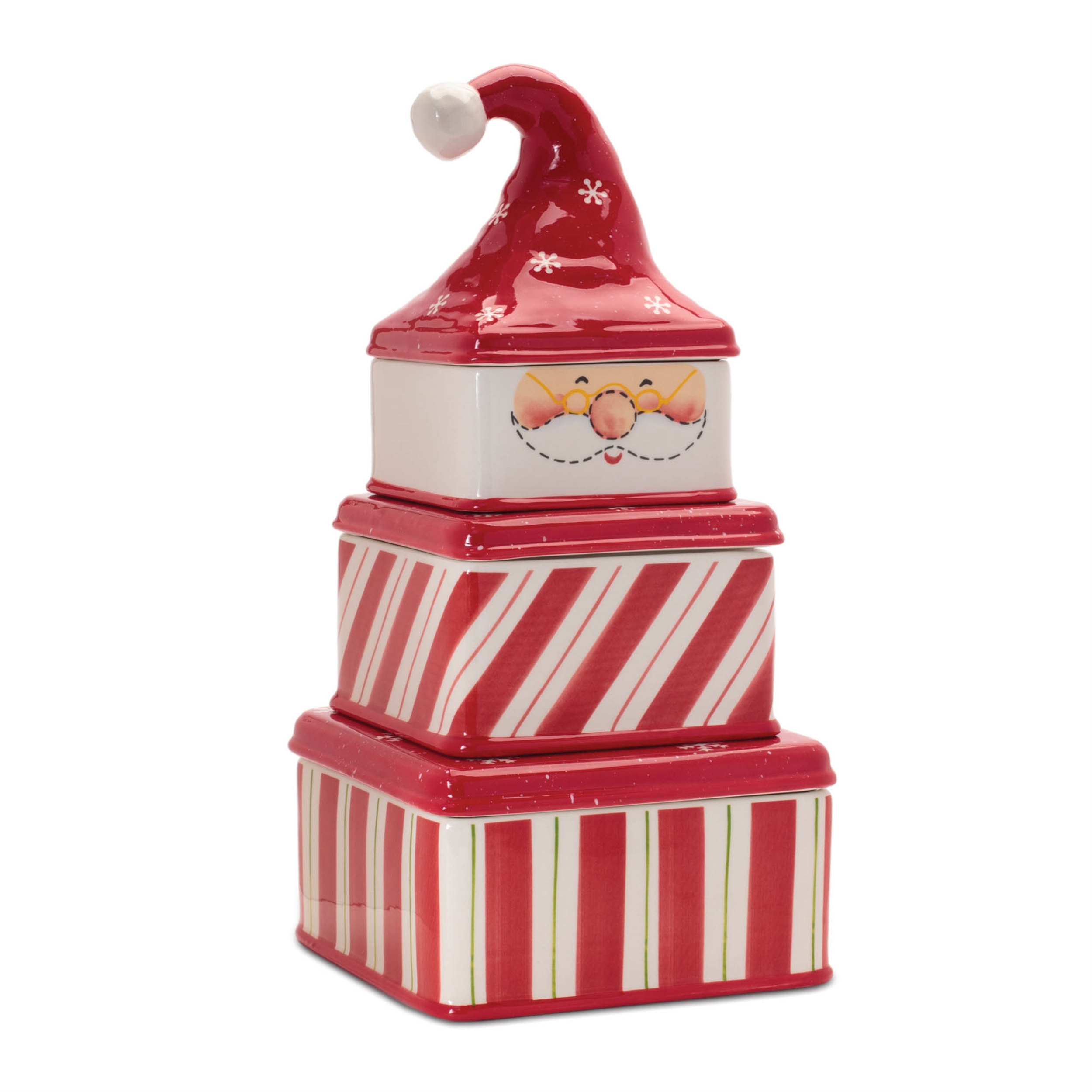 Santa Canister (Set of 3) 14.75"H Ceramic - Image 3