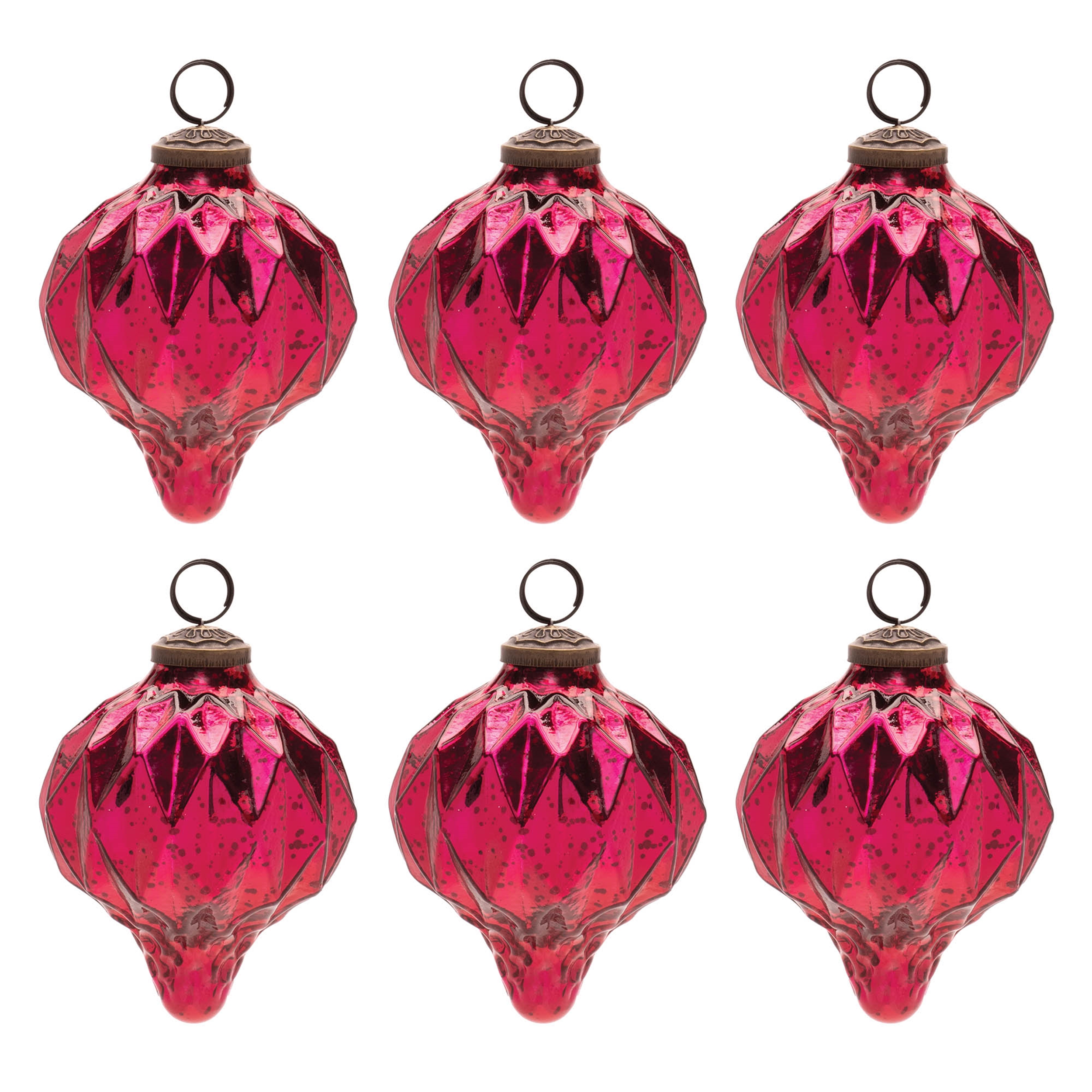 Ornament (Set of 6) 4.5"H Glass - Image 2