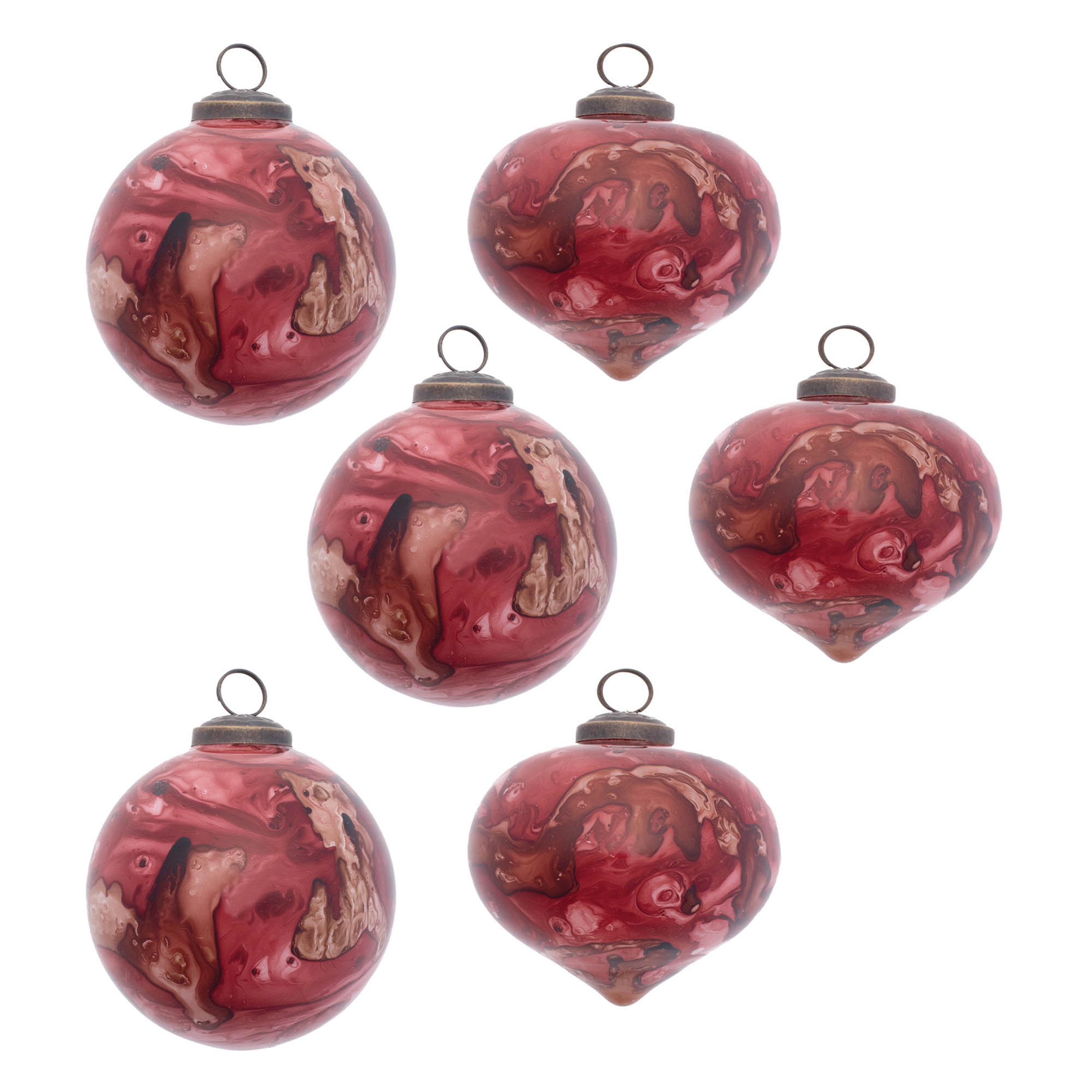 Ornament (Set of 6) 3"D , 4"H Glass - Image 4