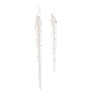 Icicle Ornament (Set of 12) 6.5"H, 8.5"H Glass