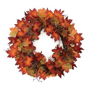 Maple Leaf Wreath 28"D Polyester