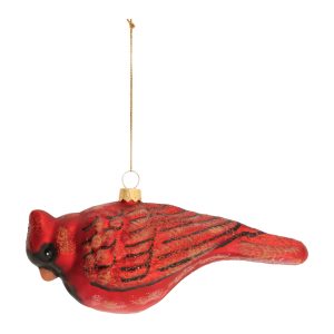 Cardinal Ornament (Set of 6) 6"Lx 2.5"H Glass