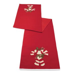 Candy Cane Table Runner 72"L x 14"W Cotton