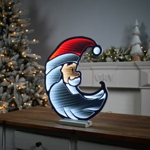 Santa Half Moon Ekkolight 17"H Acrylic UL Plug