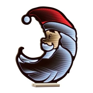 Santa Half Moon Ekkolight 20"L x 23"H Acrylic UL Plug