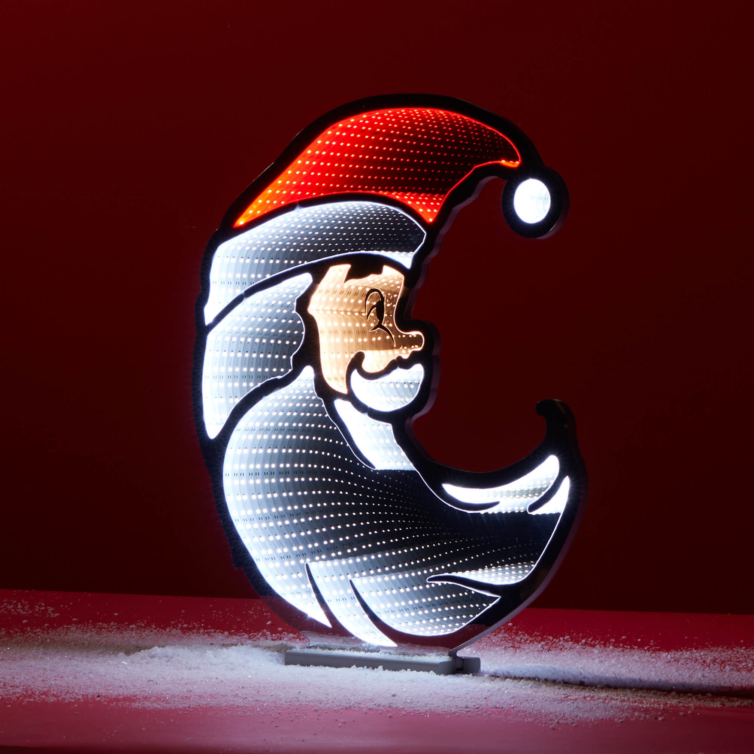Santa Half Moon Ekkolight 20"L x 23"H Acrylic UL Plug - Image 4