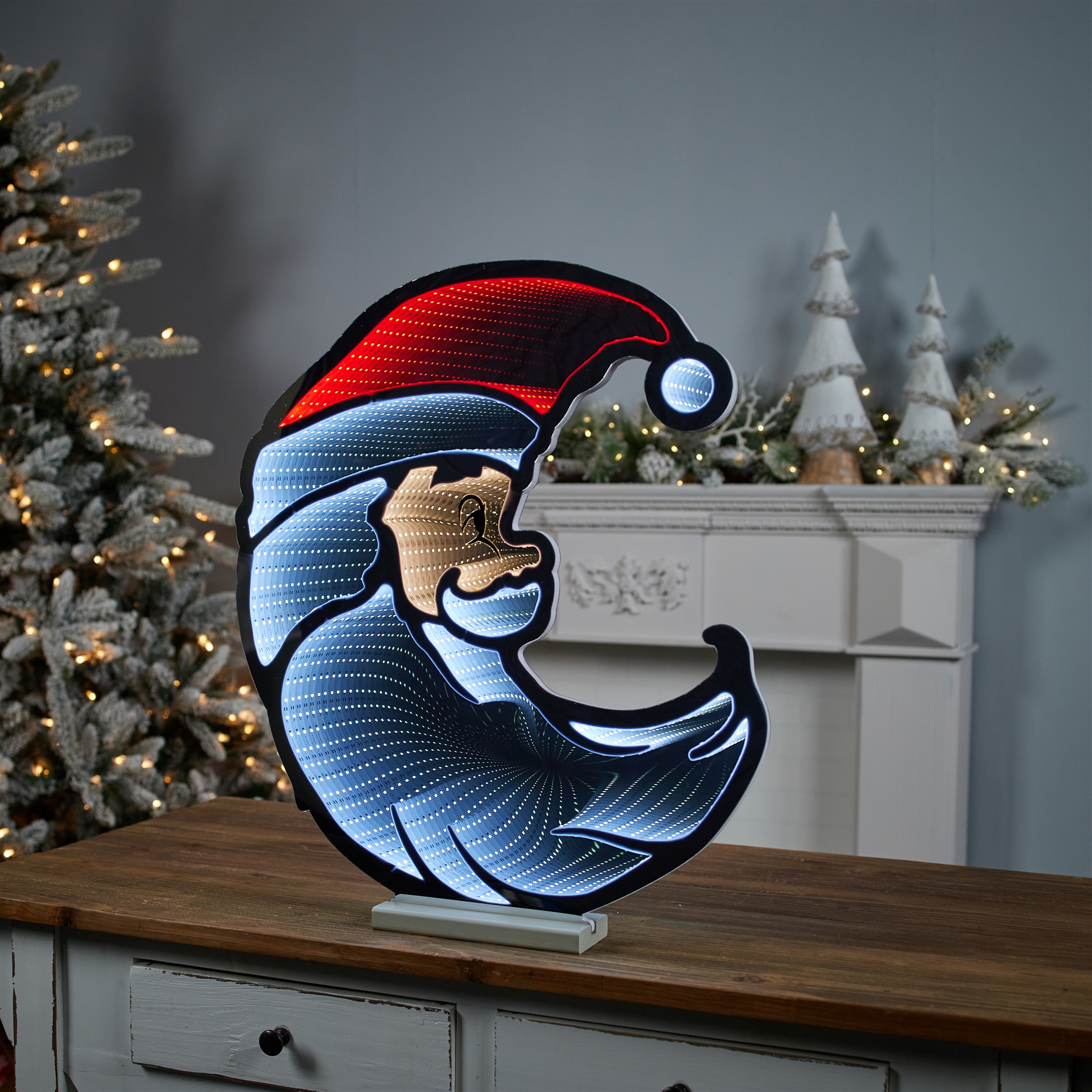 Santa Half Moon Ekkolight 20"L x 23"H Acrylic UL Plug - Image 2
