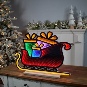 Sleigh w/Packages Ekkolight 24.5"L x 18"H Acrylic UL Plug