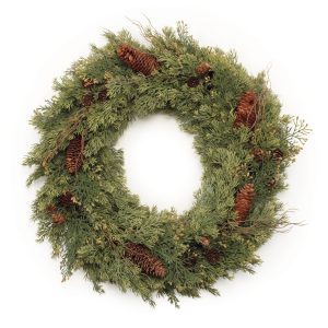 Pine Wreath 22"D Plastic/Twig