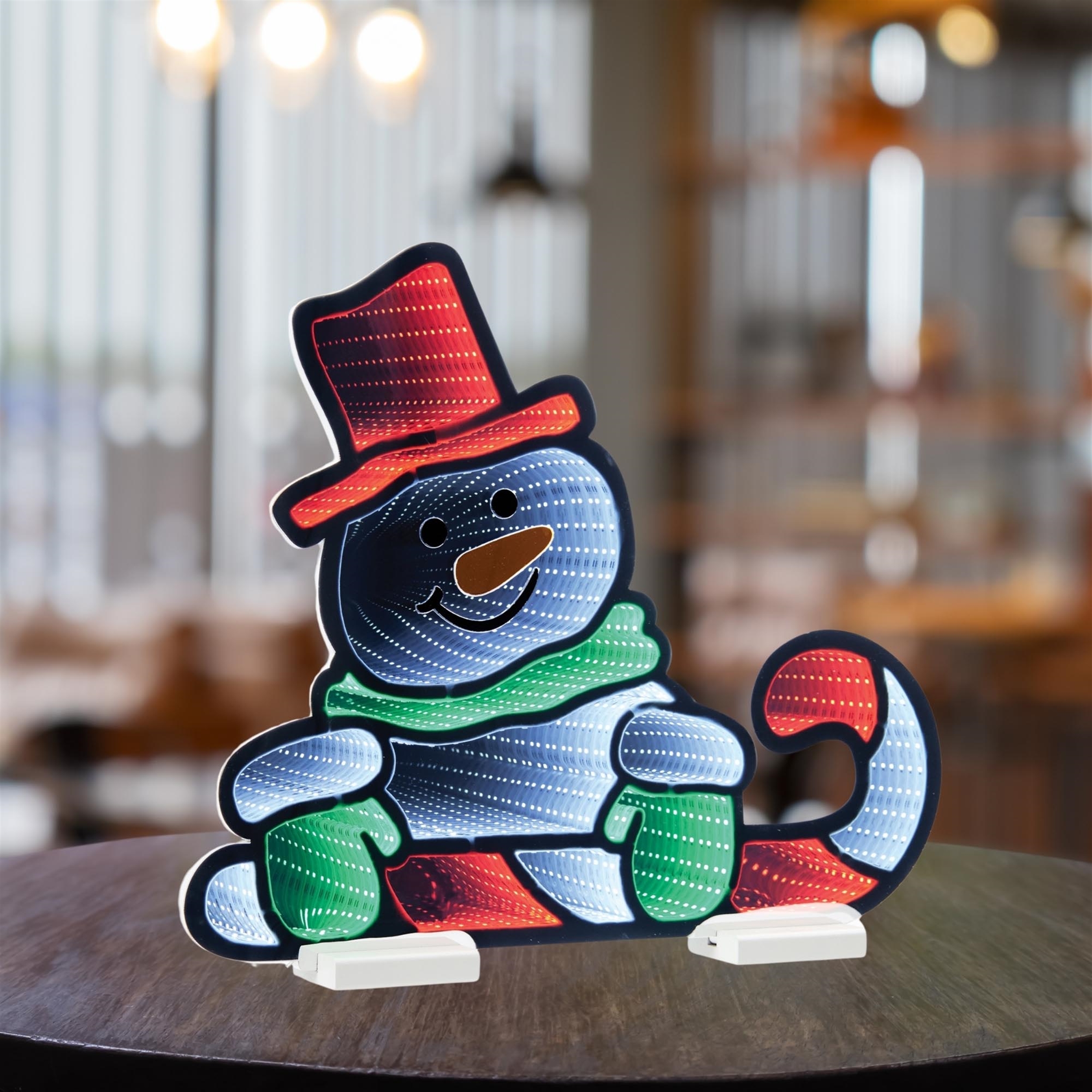 Snowman w/Candy Cane Ekkolight 21.5"H Acrylic UL Plug - Image 2