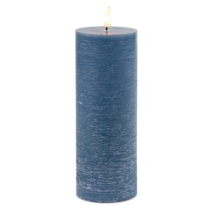FIA Wick Candle BLUE (Set of 2) 3"D x 8"H Wax/Plastic 2 C Batteries Not Included